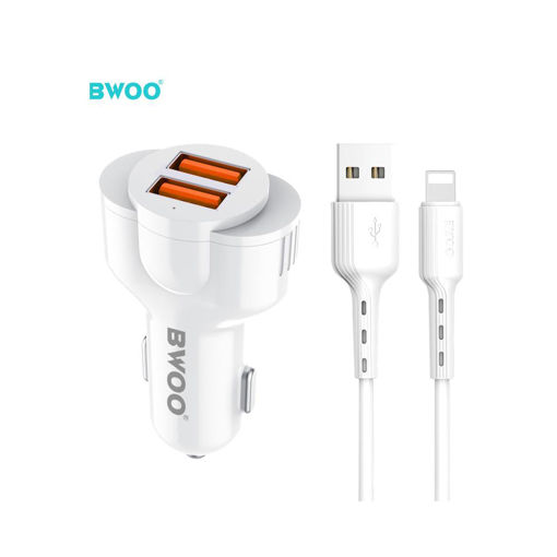 Picture of BWOO 12V DUAL USB CHARGER + LIGHTNING CABLE